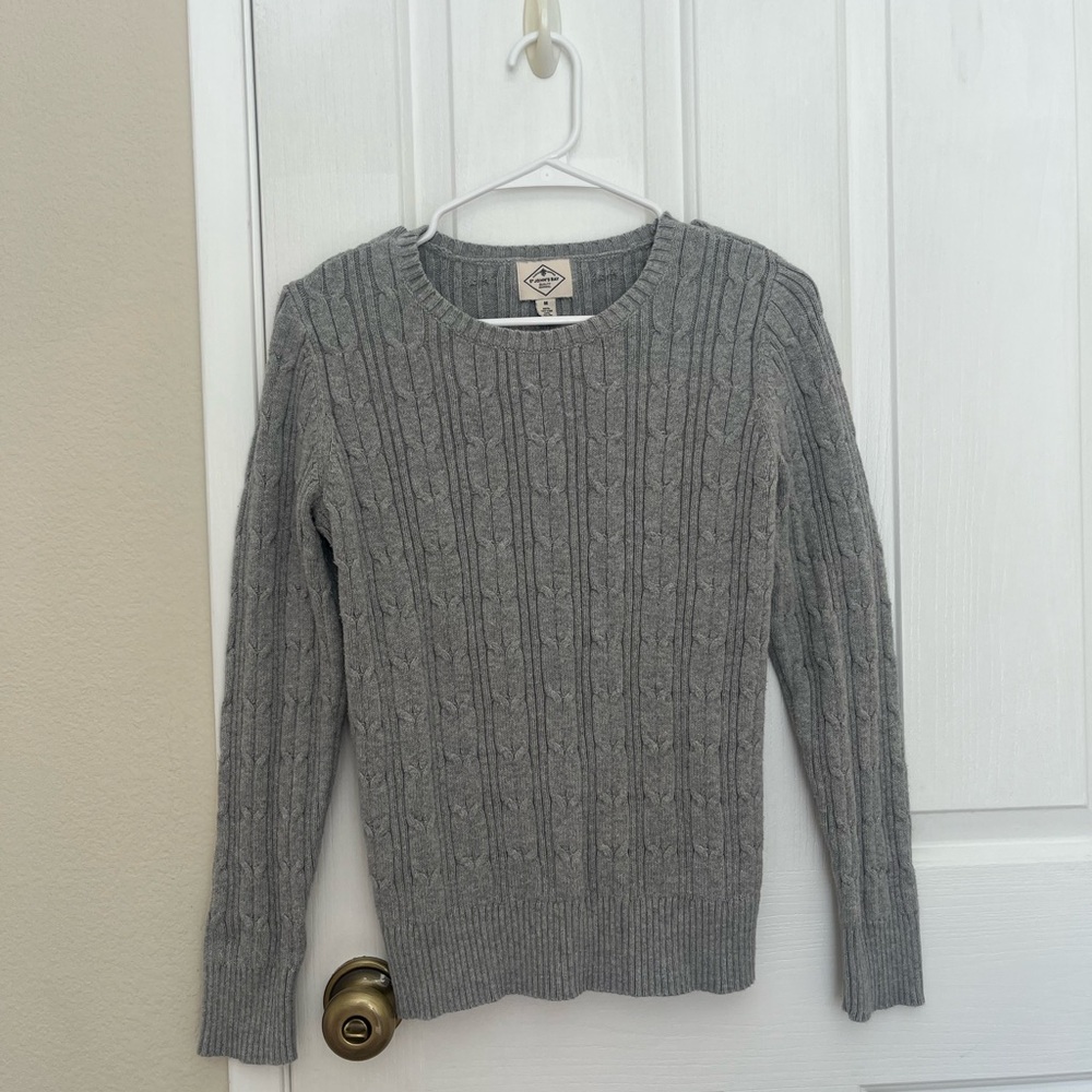 St. John's Bay Heather Gray Cable Knit Sweater